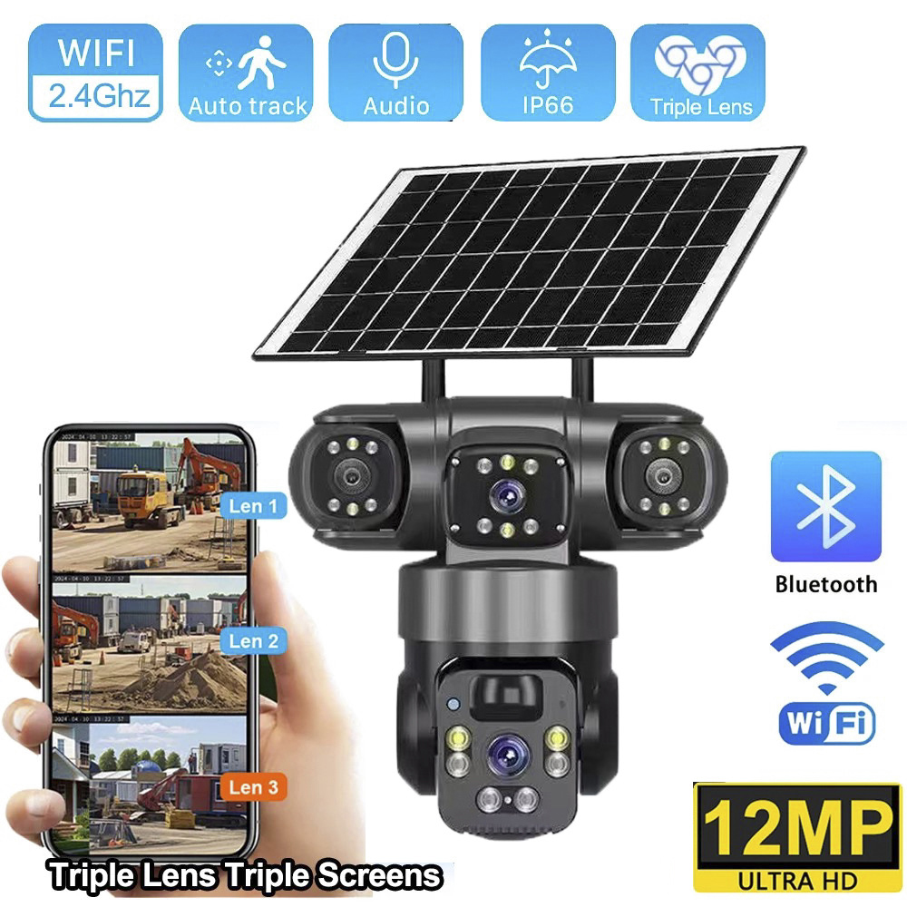 Outdoor Power Monitor - 4G 태양광 카메라 3렌즈 3화면 360도