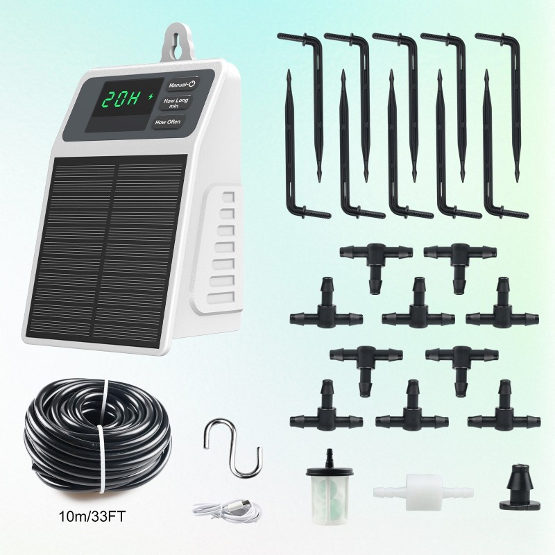 【크리스마스】태양광 자동 점적 관개 키트 타이머 모드  - Outdoor Power With Timer 리뷰 및 가격