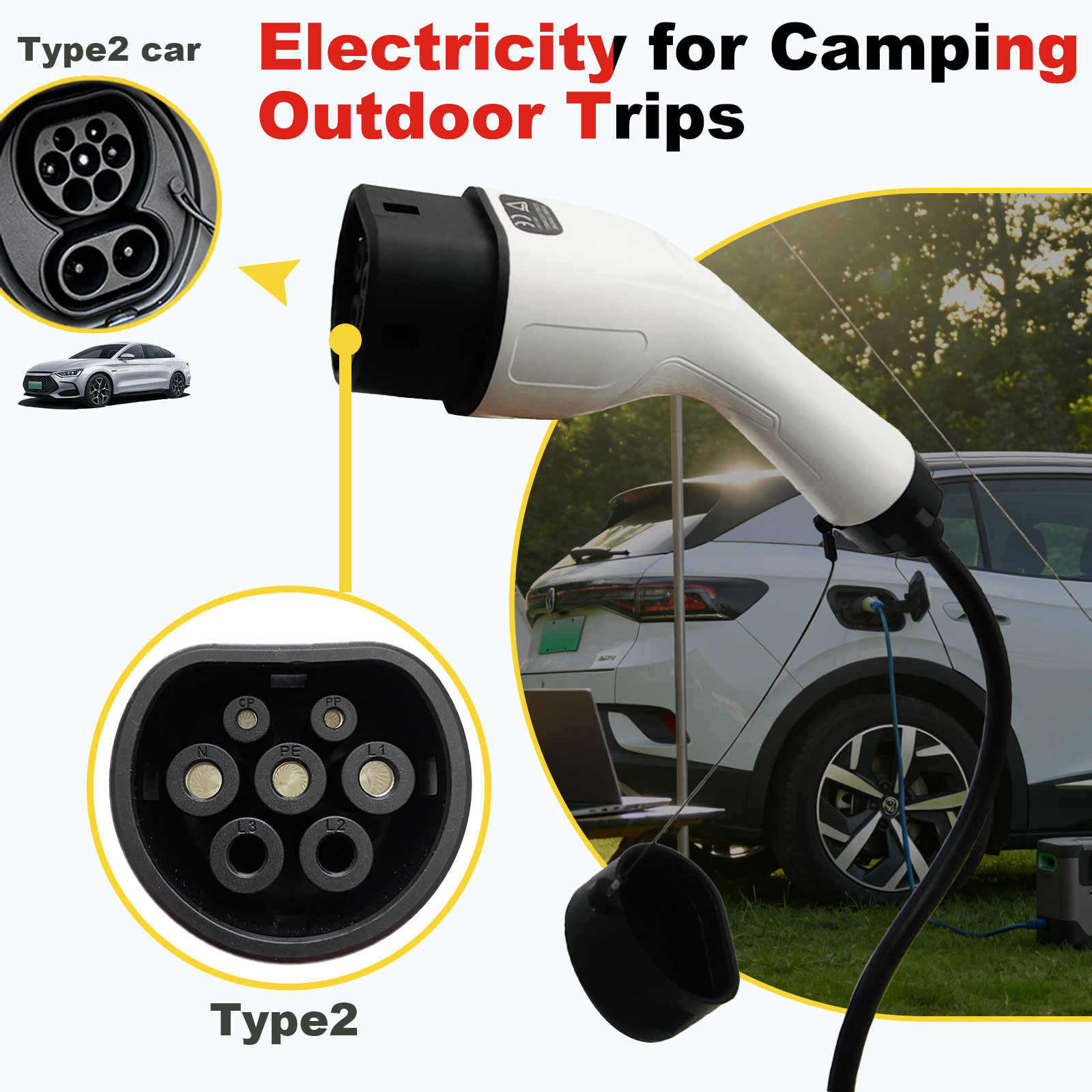 타입2 V2L 방전 어댑터 16A 브라질 소켓 EV - - Outdoor Power Solutions 리뷰 및 가격